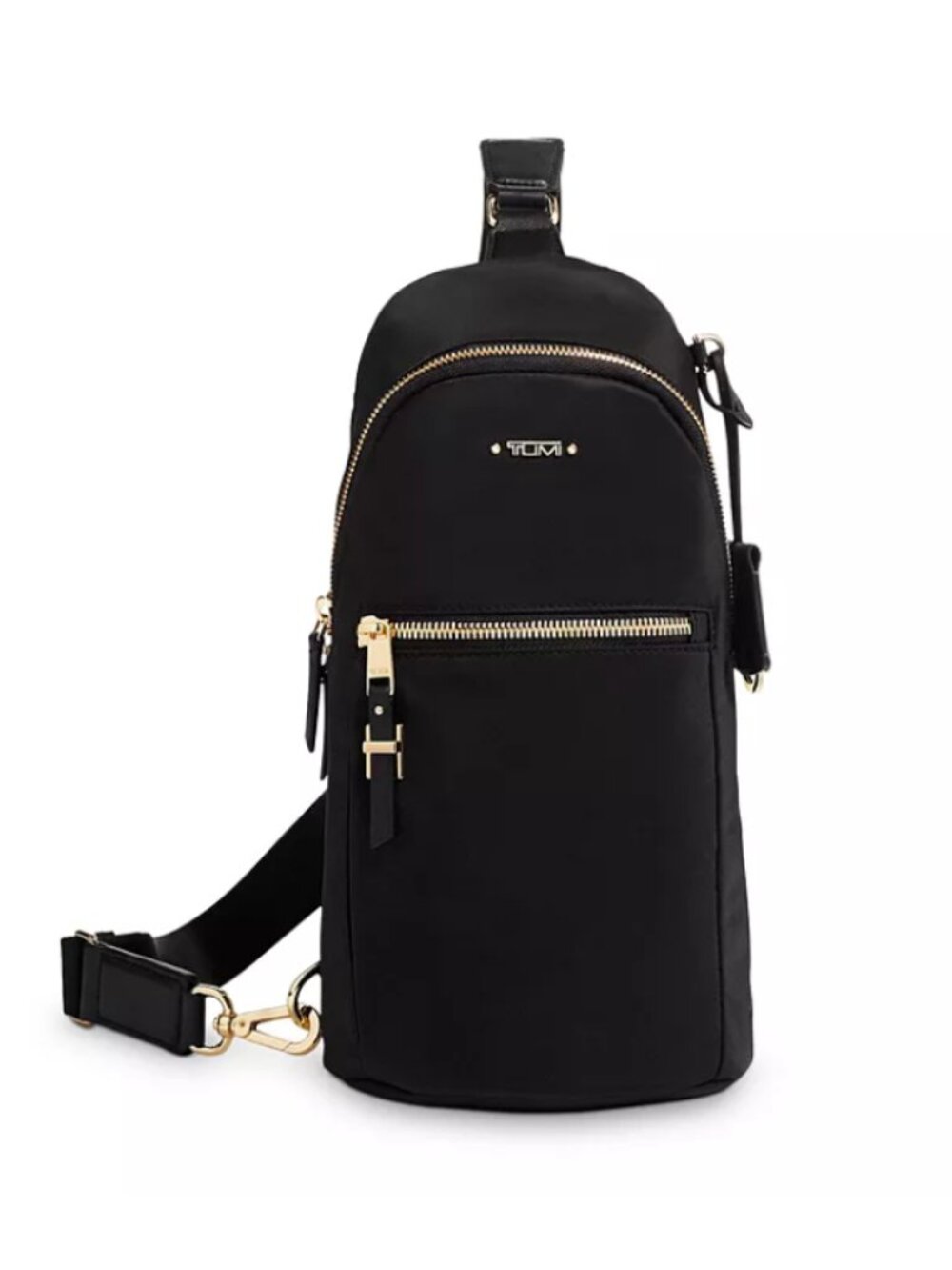NWT Tumi Voyageur Anna Sling Bag Black Gold